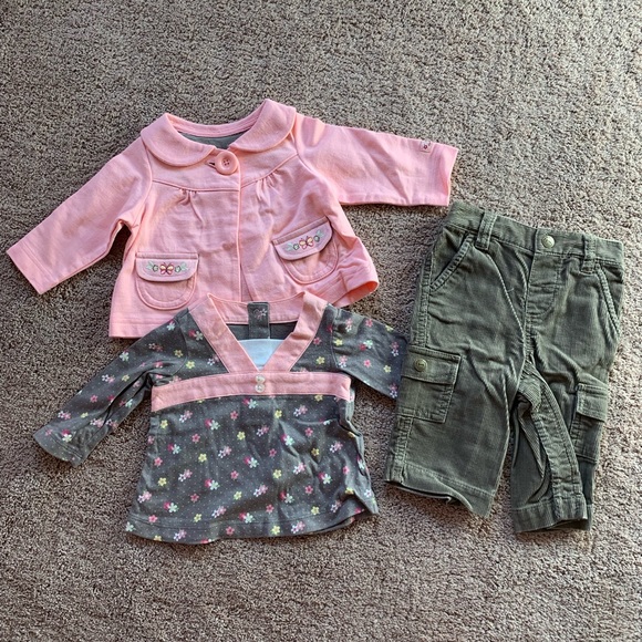 🎉 BABY SPROCKETS Jacket, Top & Corduroy Pants Set, size 3-6mo - Picture 2 of 7